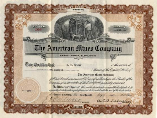 American Mines Company - Wyoming 1915