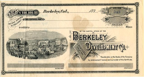 Berkeley Development Co. - California 1890's