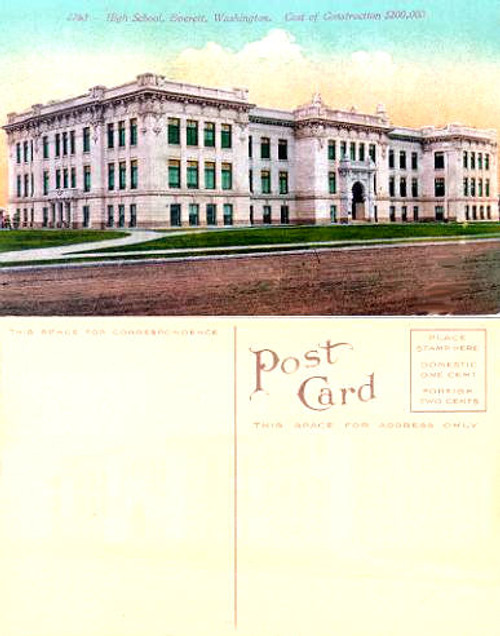Postcard from Everett High School, Washington 1910