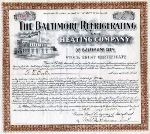 Baltimore Refrigerating and Heating Company of Baltimore City - Maryland 1904