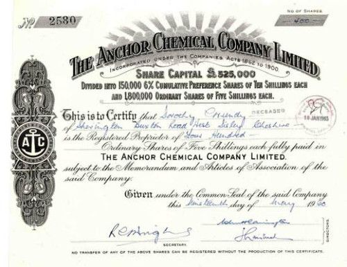 Anchor Chemical Company - England