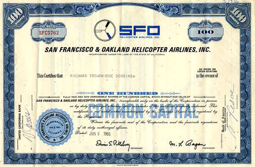 San Francisco & Oakland Helicopter Airlines, Inc. - California 1965