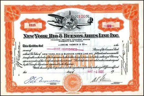 New York, Rio & Buenos Aires Line (NYBRA) - Early Pan American Airline Company 1931