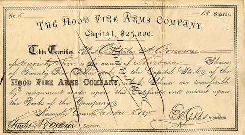 Hood Fire Arms Company - Norwich, Connecticut 1875