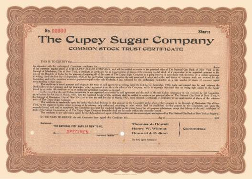 Cupey Sugar Company - Cuba Company