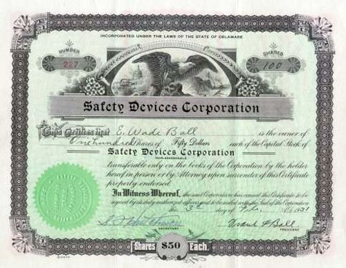 Safety Devices Corporation - Delaware 1931