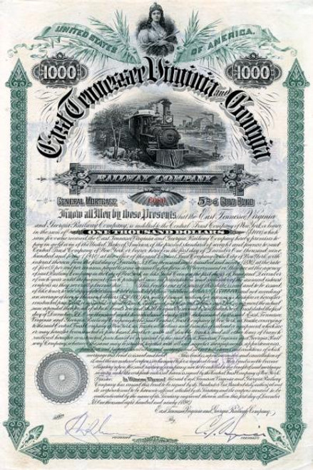 East Tennessee, Virginia and Georgia Railway Company - 1890