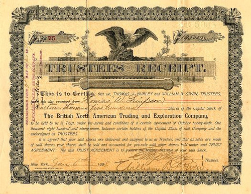 British North American Trading and Exploration Company  - New York 1898