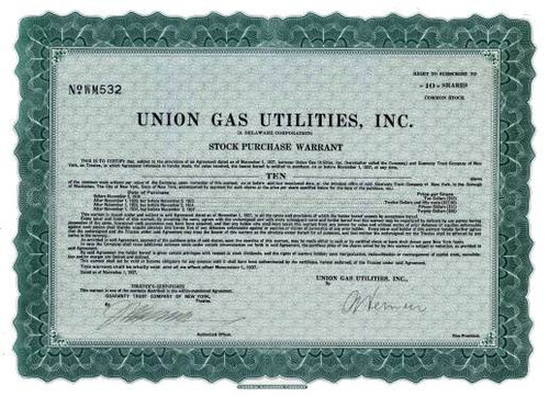 Union Gas Utilities, Inc. 1927