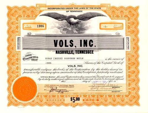 Vols, Inc. (Double A Minor League Baseball Team) - Nashville, Tennessee 1959