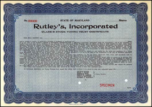 Rutley's, Incorporated - Maryland