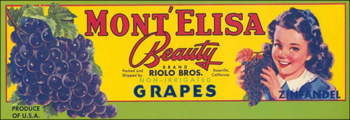 Mont' Elisa Beauty Brand Grapes Label