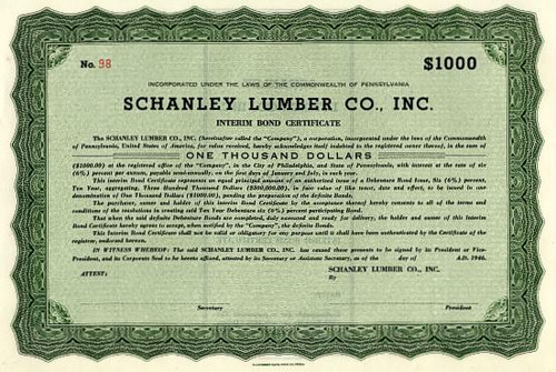 Schanley Lumber Co. Inc  - Pennsylvania 1946