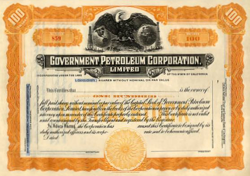 Government Petroleum Corporation, Limited - California