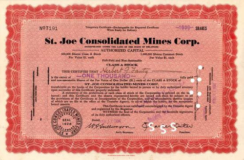 St. Joe Consolidated Mines Corp.