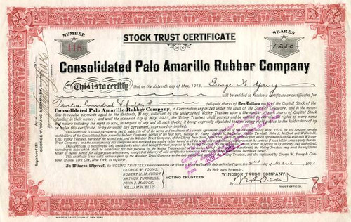 Consolidated Palo Amarillo Rubber Company - Delaware 1911