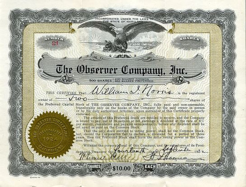 Observer Company, Inc. - Baltimore,  Maryland 1932