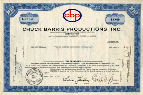 Chuck Barris Productions, Inc.  - Chuck Barris as President ( Produced the Dating Game, Newlywed Game & The Gong Show) - Delaware 1971