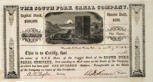 South Fork Canal Company- 1852