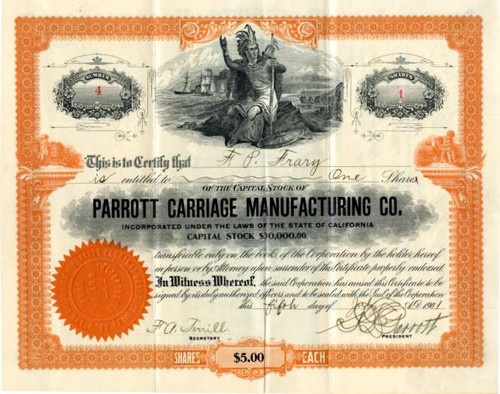 Parrott Carriage Manufacturing Co. -  California 1901