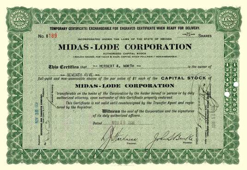 Midas-Lode Corporation - Nevada