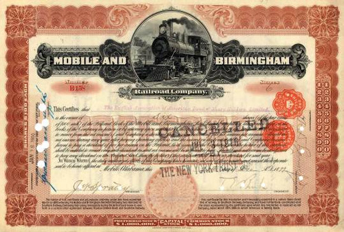 Mobile and Birmingham Railroad Company 1899