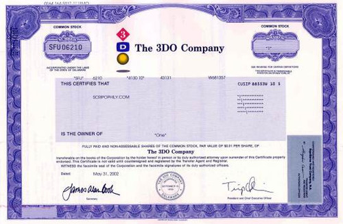 3DO Video Game Company - Early Video Game Pioneer in Bankruptcy