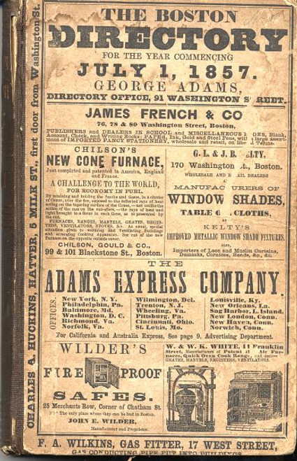 Boston Directory for the Year 1857 - Boston, Massachusetts