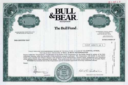 Bull Fund by Bull & Bear Inc. - Maryland 1977