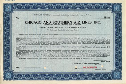 Chicago and Southern Air Lines, Inc. - Delaware 1940