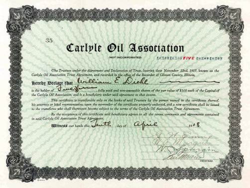 Carlyle Oil Association - Clinton County, Illinois 1918