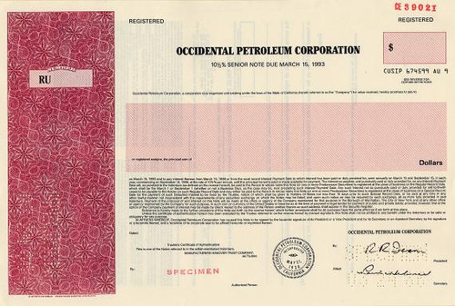 Occidental Petroleum Corporation - Delaware 1986