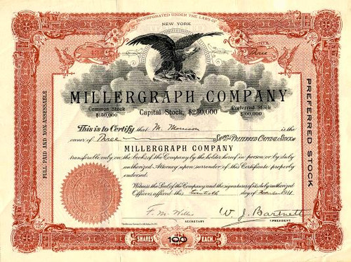 Millergraph Company - New York 1911