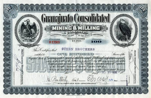 Guanajuato Consolidated Mining & Milling Company - West Virginia 1938