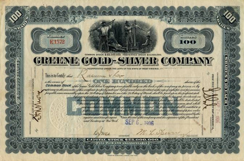 Greene Gold Silver Company -  Temosachic, Chihuahua Mexico 1906