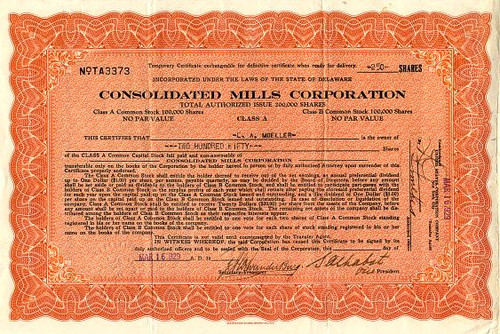 Consolidated Mills Corporation - Delaware 1929