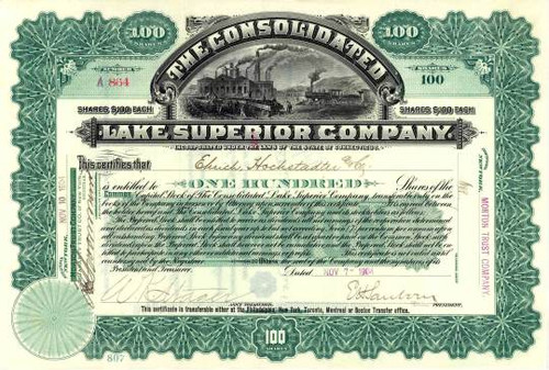 Consolidated Lake Superior Company 1904