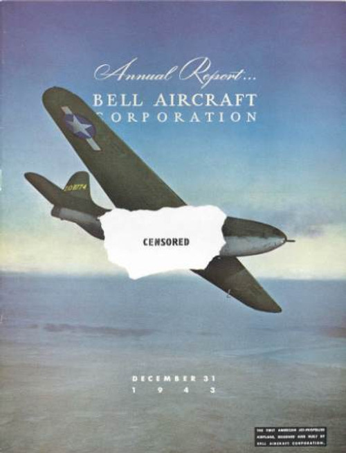 Bell Aircraft Corporation Annual Report 1943 - First American Jet (WWII Censored) on Cover