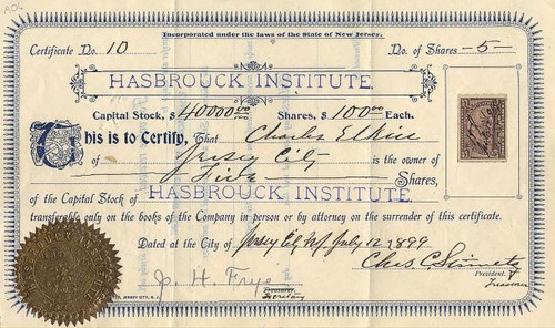 Hasbrouck Institute - Jersey City Heights, New Jersey 1899