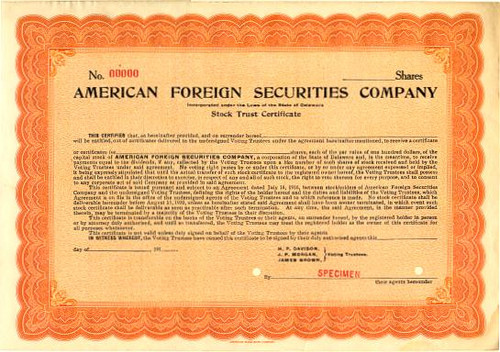 American Foreign Securities Company - Delaware 1916