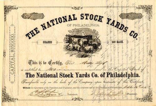 National Stock Yards Co. of Philadelphia - Pennsylvania 1876