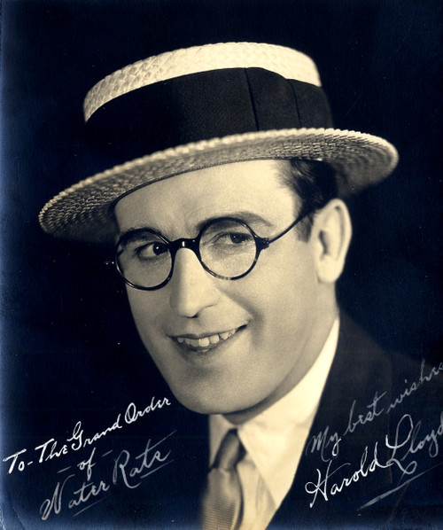 Harold Lloyd Autograph on Photograph addressed to The Grand Order of Water Rats - Famous Silent Film Actor