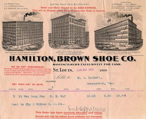 Hamilton, Brown Shoe Co. - St. Louis, Missouri 1900