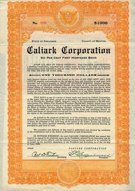 Caliark Corporation - Sulphur Springs, Arkansas 1932