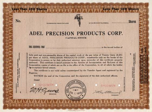 Adel Precision Products Corporation - Burbank, California