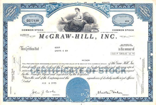 McGraw - Hill, Inc. - ( Standard & Poor's Financial Services and Book Publishing) - 1973