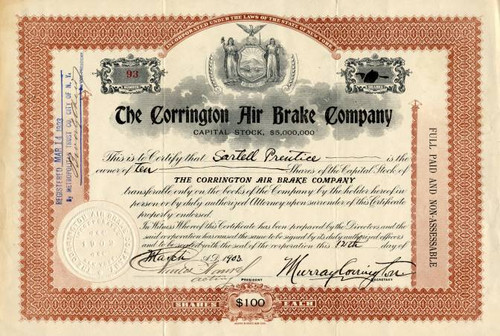 Corrington Air Brake Company - 1903