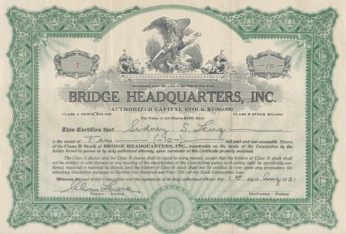 Bridge Headquarters, Inc.