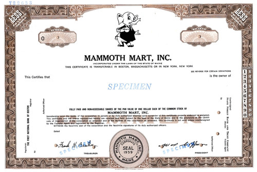 Mammoth Mart, Inc. (Elephant vignette) - Maine 1959