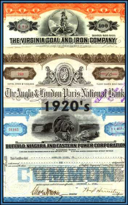 Decade Package 1920's - 3 Certificates